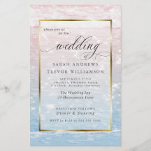 Casamento de Praia Rosa-Rosa com Águas Submersas d