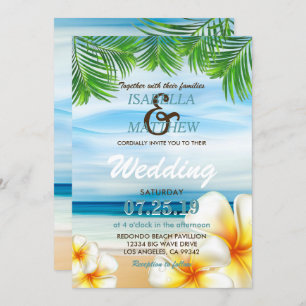 Casamento de praia tropical Convites