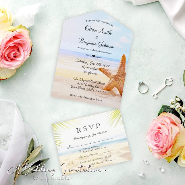 Casamento de Praia Tropical de Verão de Starfish M (Criador carregado)