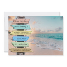 Casamento de praia tropical Salve o cartão de data