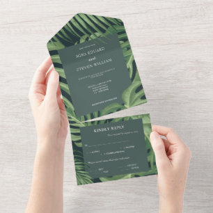 Casamento de praia tropical verde elegante