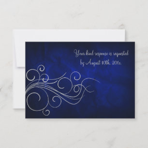 Casamento de prata azul elegante RSVP
