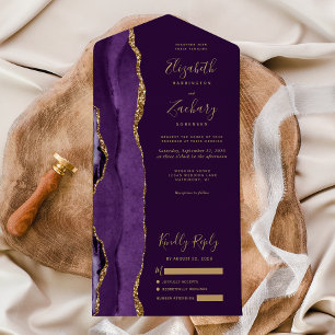 Casamento de Prata Dourada Roxo Moderno