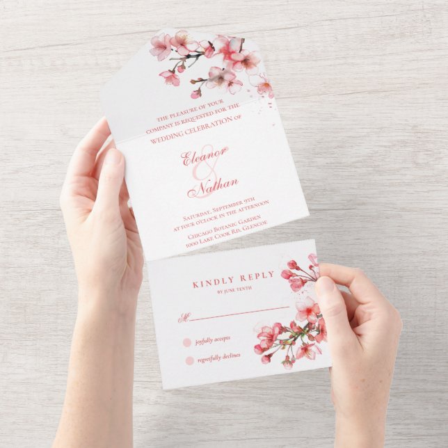 Casamento de primavera da Serenidade Cherry Blosso (Aba destacável)