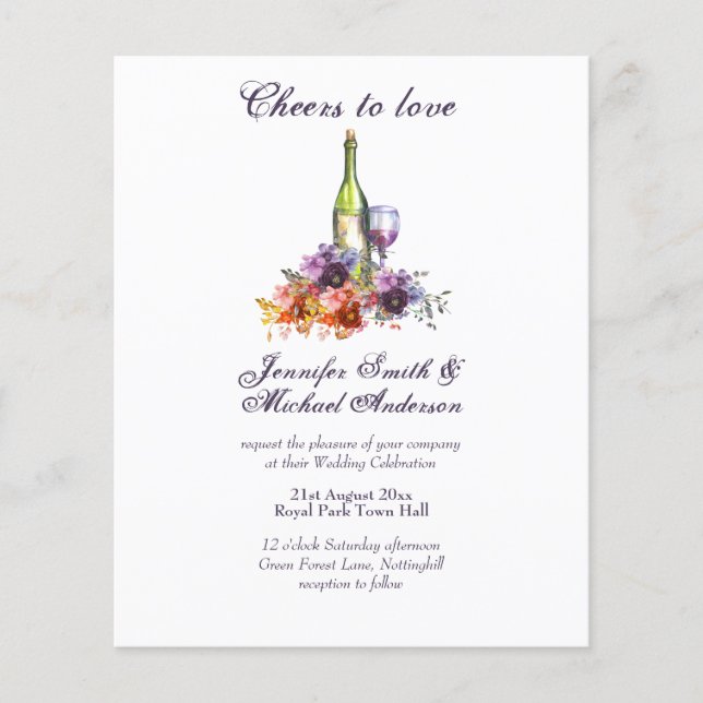 Casamento de Provando de vinho ou Inv de Chá de pa (Frente)