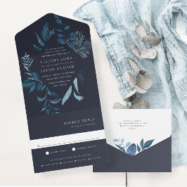 Casamento de Quadro Botânico Azure Azure Blue