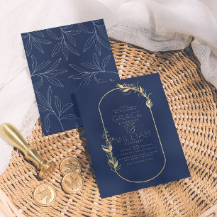 Casamento de Quadro Dourado Azul de Marinho de Or