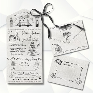 Casamento de rabisco da Inglaterra de Hand Drawn