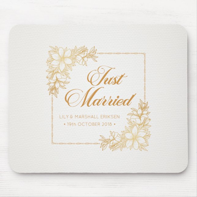 Casamento de Recens casados Elegante| Mousepad (Frente)