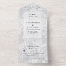 Casamento de Renda Floral Elegante Vintage