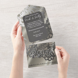 Casamento de renda preta elegante