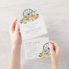 Casamento De Rodas Florais De Pumpkin Folheto De Q