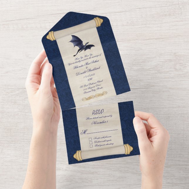 Casamento de Rolagem do Dragão Azul Fairytale (Tearaway)