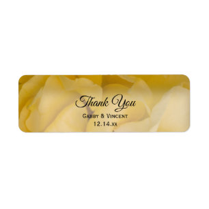 Casamento De Rosa Amarelo Obrigado Etiquetas Favor