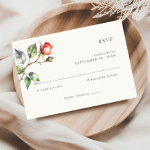 Casamento de Rosa de flor de aquarela RSVP