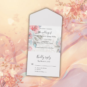 Casamento de rosa de flor silvestre de aquarela fl