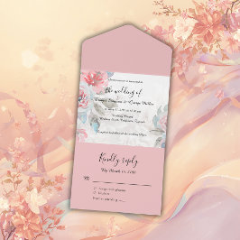 Casamento de rosa de flor silvestre de aquarela fl