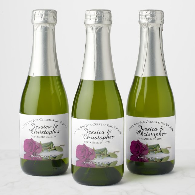 Casamento De Rosa Purple Da Cassis - Obrigado Mini (Garrafas)