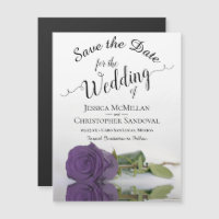 Casamento de Rosa Roxo Ametist Salve o ímã de data