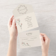 Casamento de Rosa selvagem tudo em um Convite de c