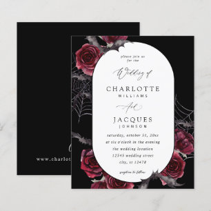 Casamento de Rosa vermelha de Halloween - Preto