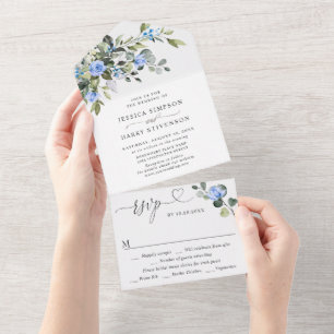 Casamento de Rosas Azuis Eucalyptus Elegante