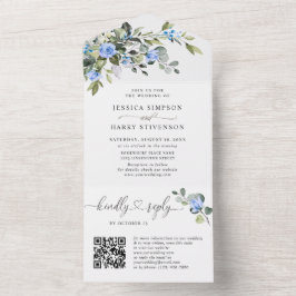 Casamento de Rosas Azuis Eucalyptus Elegante
