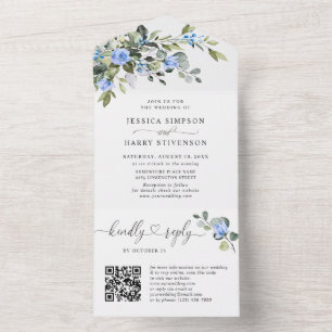 Casamento de Rosas Azuis Eucalyptus Elegante