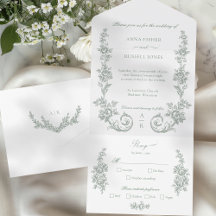Casamento de Rosas Barrocas Elegantes Sage