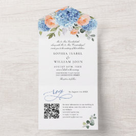 Casamento de Rosas Blush de Hydrangea Azul Elegant