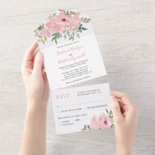 Casamento de Rosas de Aquarela Dusty Pink Blush