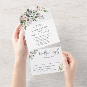 Casamento de Rosas Eucalyptus Blush Elegante Water