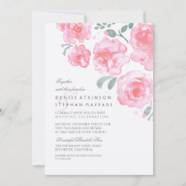 Casamento de Rosas Rosa - Convites Por Aquarela