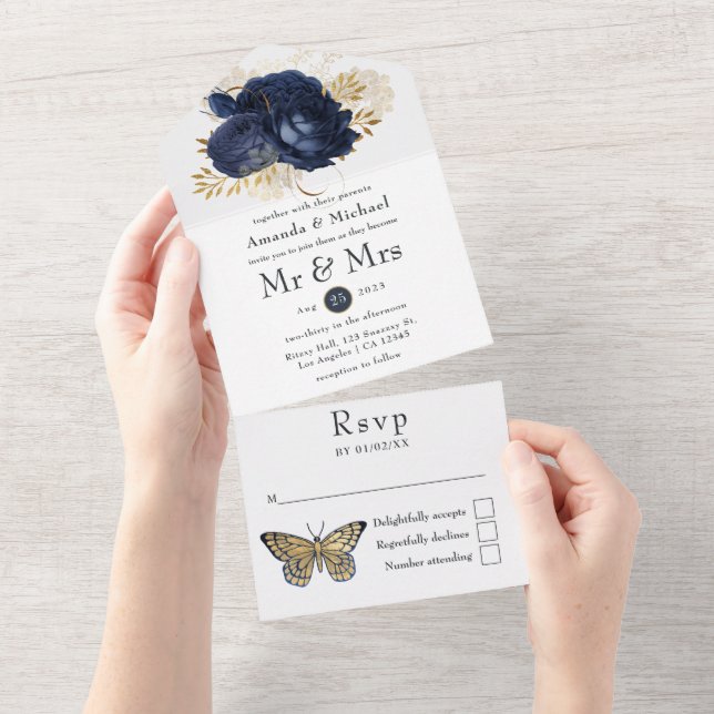 Casamento de Rosas Vintage Sombrio e Dourado (Aba destacável)