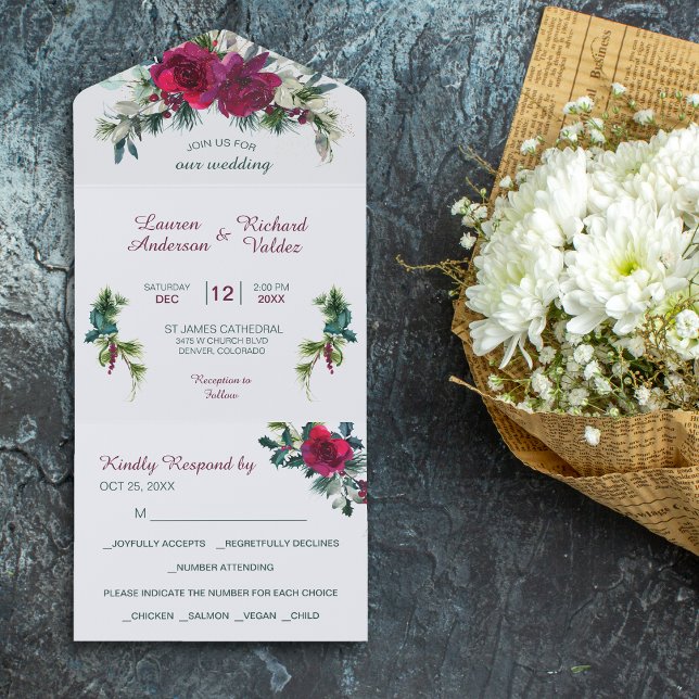 Casamento De Rose Bouquet De Crimson Christmas Tud (Criador carregado)