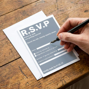 Casamento de RSVP da tipografia azul moderna