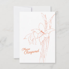 Casamento de RSVP de Arte de Linha Gladiolus