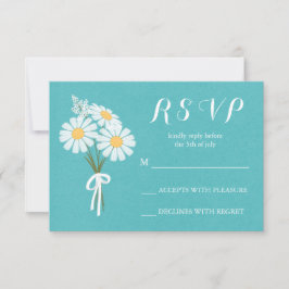 Casamento de RSVP de Buquê de Daisies Brancas Flor