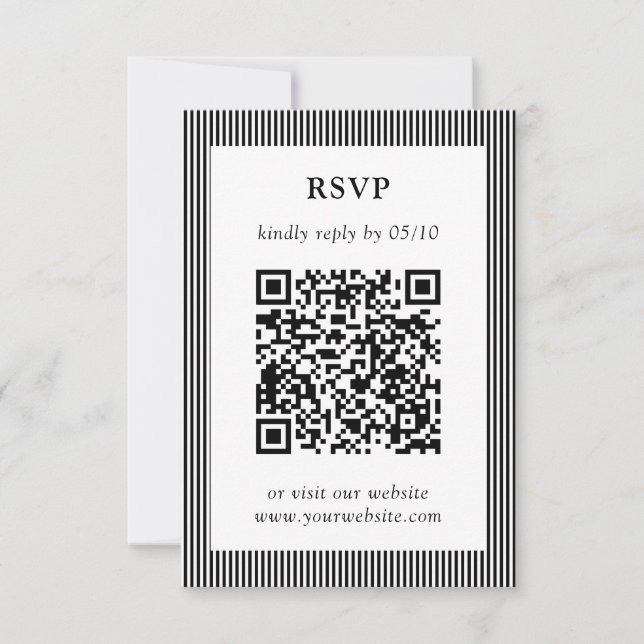 Casamento de RSVP de Código QR com distribuição br (Frente)