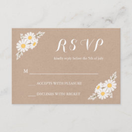Casamento de RSVP de Daisies Brancas da Elegante