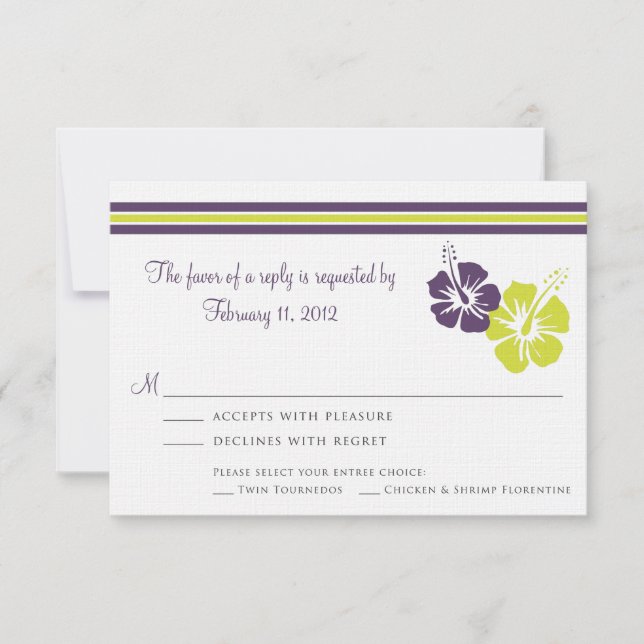 Casamento de RSVP de Flores de Hibiscus (Frente)