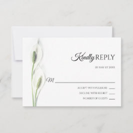 Casamento de RSVP de Flores de Lily White Elegante