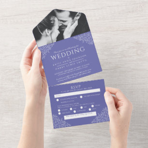 Casamento de RSVP de folhas brancas muito peri