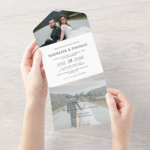 Casamento de RSVP de Fotografia Branco Clássico 2