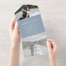 Casamento de RSVP de Fotografia de Azul 2 Moderno