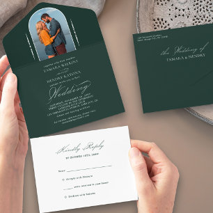 Casamento de RSVP de Fotografia Emerald Elegant Ca
