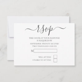 Casamento de RSVP de Tipografia Elegante Simples
