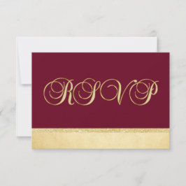 Casamento de RSVP Dourado de Queda de Burgundy Per