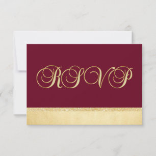 Casamento de RSVP Dourado de Queda de Burgundy Per