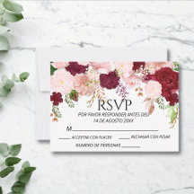 Casamento de RSVP Floral de Blush Pink Blush Burgu